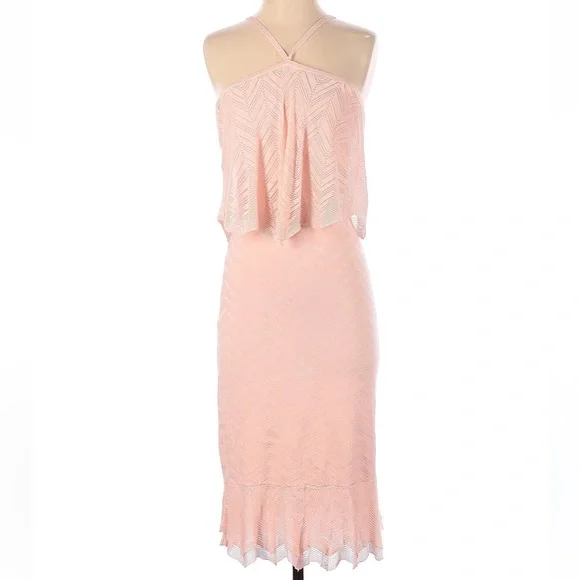 VENUS | Dresses | Venus Light Pink Chevron Knit Midi Dress Nwot Size Xl |  Poshmark